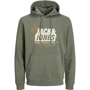 JACK & JONES PLUS SIZE hoodie JCOMAP Plus Size met printopdruk agave green