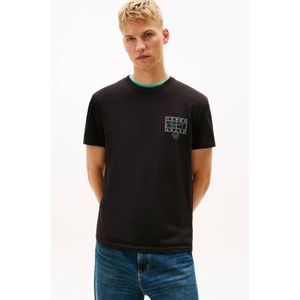 Tommy Jeans regular T-shirt met backprint zwart