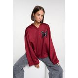 Alix the Label top met backprint donkerrood