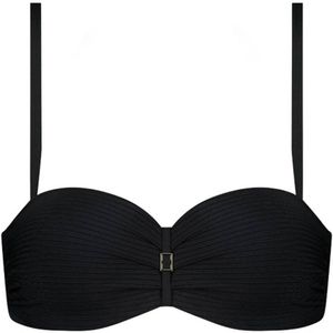 Cyell voorgevormde strapless bandeau bikinitop zwart