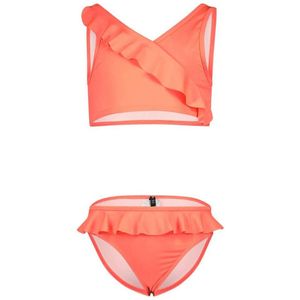 Me & My Monkey crop bikini met ruches oranje