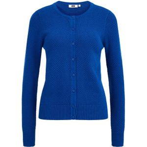 WE Fashion vest met textuur cobalt blauw