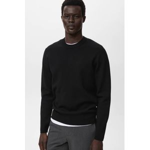 Mango Man trui fijn gebreid zwart