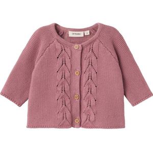 LIL' ATELIER BABY baby gebreid vest NBFDORA oudroze