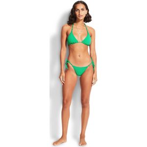 Seafolly voorgevormde triangel bikinitop met ribstructuur groen