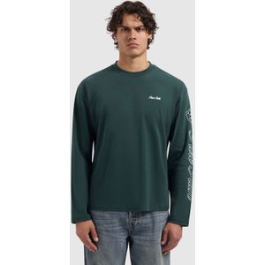 Pure Path longsleeve met backprint donkergroen
