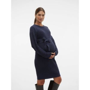 MAMALICIOUS gebreide zwangerschapsjurk MLNEWLINA met ceintuur donkerblauw