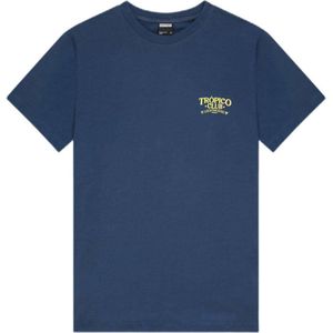 Kultivate regular fit T-shirt TROPICO met backprint dark denim