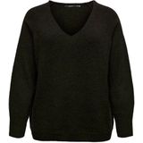 VERO MODA CURVE pullover donkerbruin gebreid
