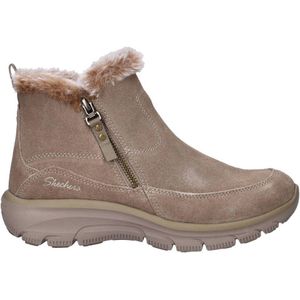 Skechers Easy Going gevoerde suède enkelboots taupe