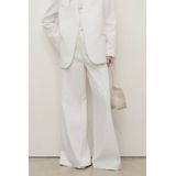 Mango - High Waist Wide Leg Jeans - Wit