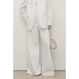 Mango - High Waist Wide Leg Jeans - Wit