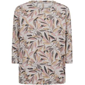 Soyaconcept top all over print licht roze/grijs/geel