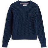 Tommy Hilfiger - CABLE SWEATER - Gebreide Trui - Dark Night Navy - Kinderen tot 16 jaar