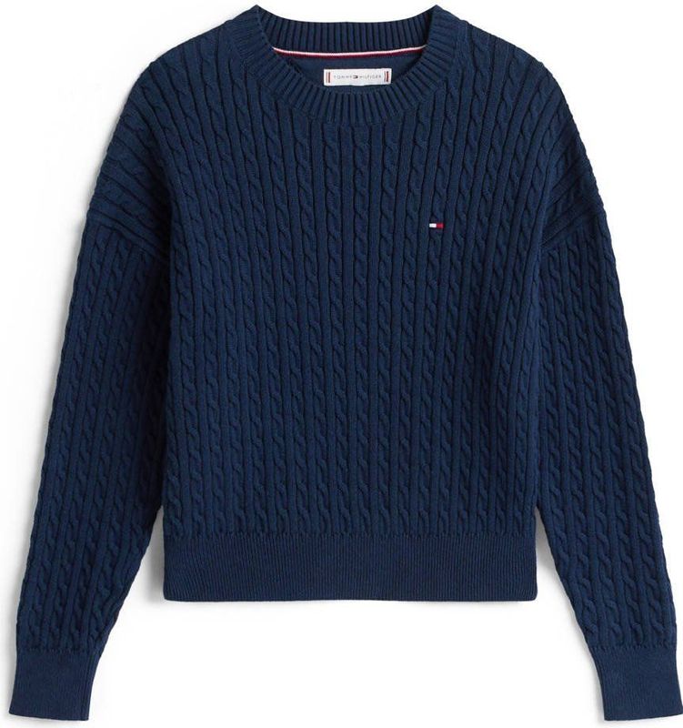 Tommy Hilfiger - CABLE SWEATER - Gebreide Trui - Dark Night Navy - Kinderen tot 16 jaar