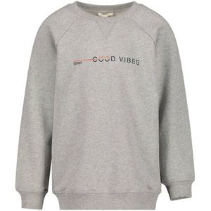 ESPRIT sweater met tekst grijs melange