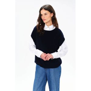 Caroll spencer met wol donkerblauw