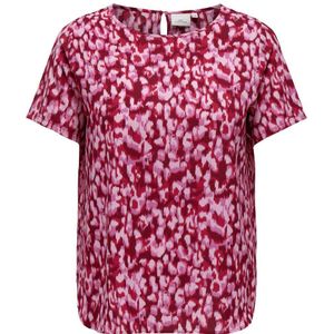 ONLY CARMAKOMA T-shirt CARVICA met all over print roze/wit