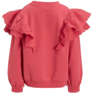 Orange Stars sweater Nadja met ruffles roze
