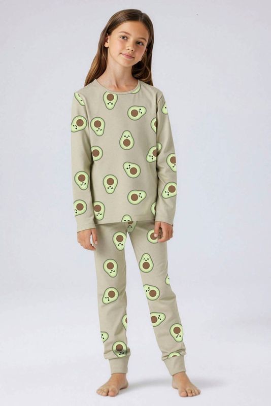 NAME IT KIDS pyjama met all over print beige/groen