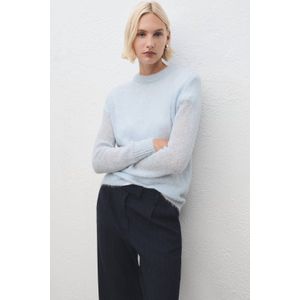Mango gebreide trui met wol lichtblauw