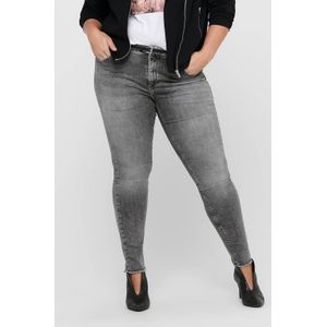 ONLY CARMAKOMA cropped regular waist skinny jeans CARWILLY grijs