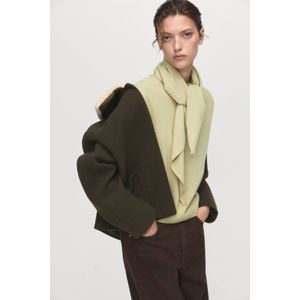 Mango top met wol lichtgroen fijn gebreid