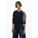 Desigual - Round Neck Long Sleeve Knitwear - Zwart