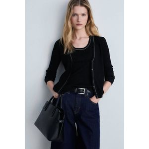 Mango gebreid vest zwart