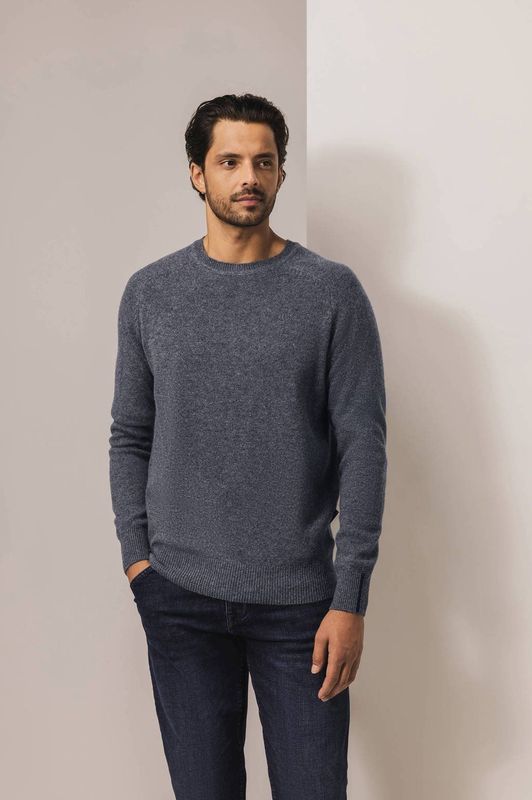 State of Art Heren trui grijs (Maat: S) - Mélange - Halslijn: Ronde hals,