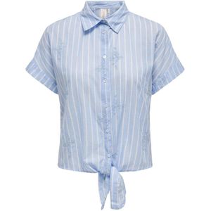 ONLY gestreepte blouse ONLTUNI blauw/ wit