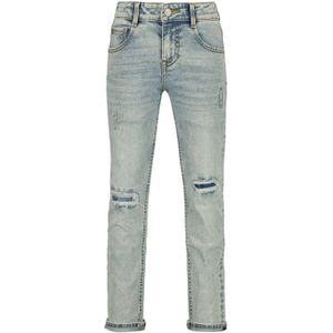 Raizzed straight fit jeans Berlin Crafted met slijtage light blue stone