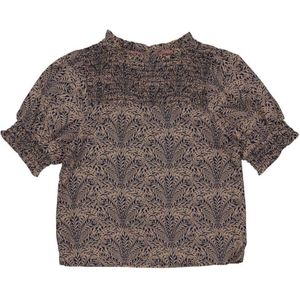 LEVV T-shirt KAREN met all over print bruin