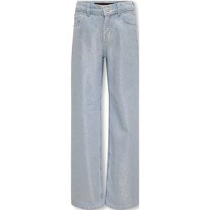 KIDS ONLY GIRL coated wide leg jeans KOGCANAL light blue silver