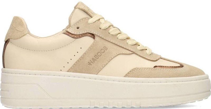 Haboob Aurelie leren sneakers beige