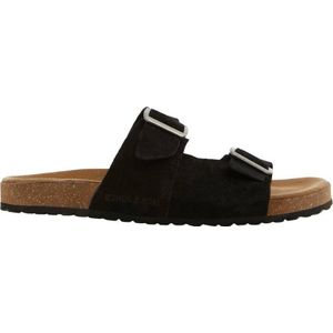 JACK & JONES suède slippers zwart