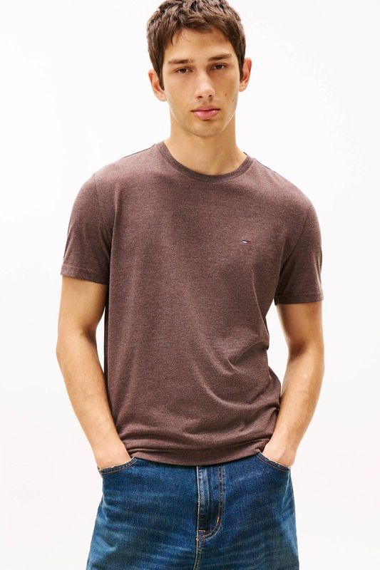 Tommy Jeans slim T-shirt donkerbruin