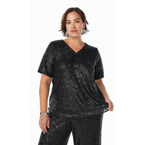 Zizzi top zwart met pailletten
