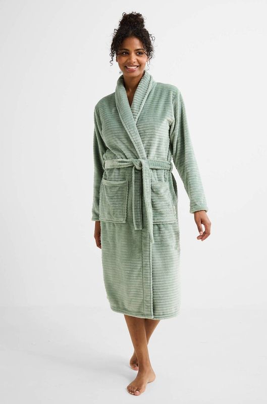 ten Cate fleece badjas lichtgroen