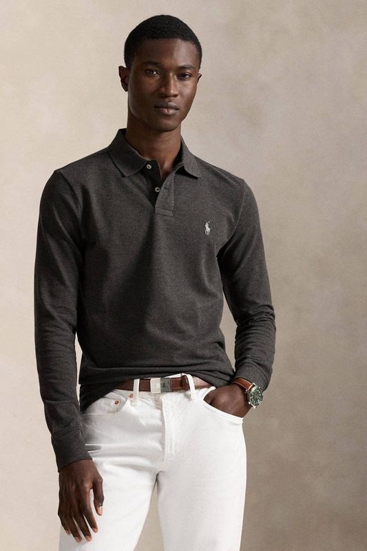 Polo Ralph Lauren slim polo antraciet