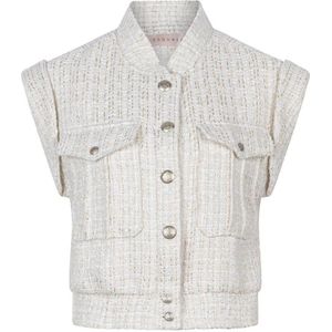 Esqualo gilet wit/ beige