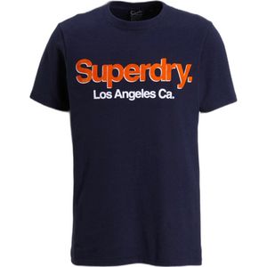 Superdry T-shirt met printopdruk donkerblauw