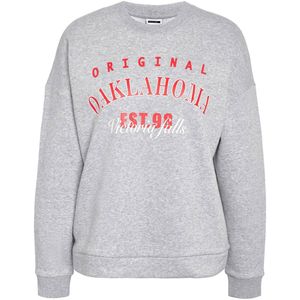 NOISY MAY sweater NMARYA met tekst grijs