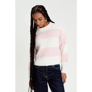 Cache Cache gestreepte pullover ecru/ lichtroze