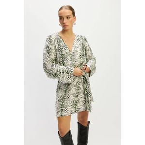 Refined Department - Wikkeljurk - Ecru - Lange Mouwen - Overslagkraag