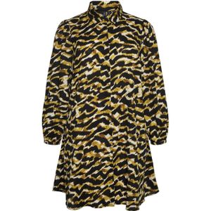 VERO MODA CURVE blousejurk VMCGAIL met dierenprint zwart/bruin