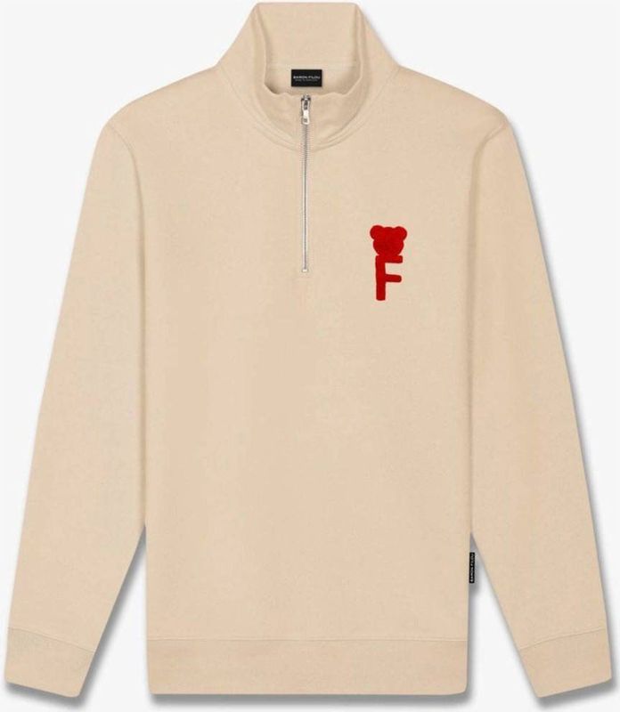 Baron Filou - Half Zip Chenille F - Sweater - Sand