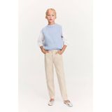 Mango Kids gebloemde high waist straight leg jeans beige