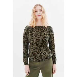 Caroll sweater met panterprint groen