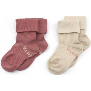 KipKep bio-katoen blijf-sokken 0-12 maanden - set van 2 Dusty Clay